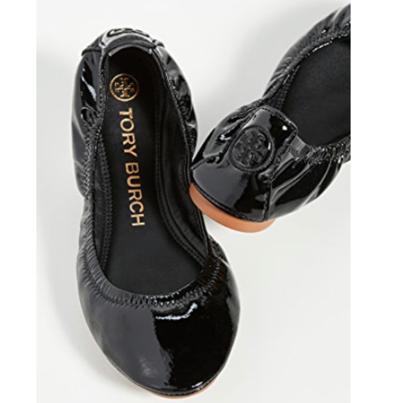 Tory Burch Shoes - Tory Burch Eddie Black Patent Leather Ballet Flats